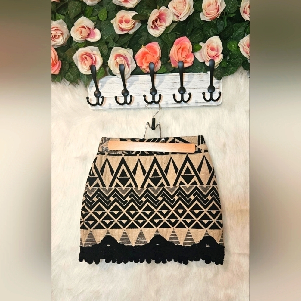Topshop Geo Print Knit Mini Skirt (Rare)
